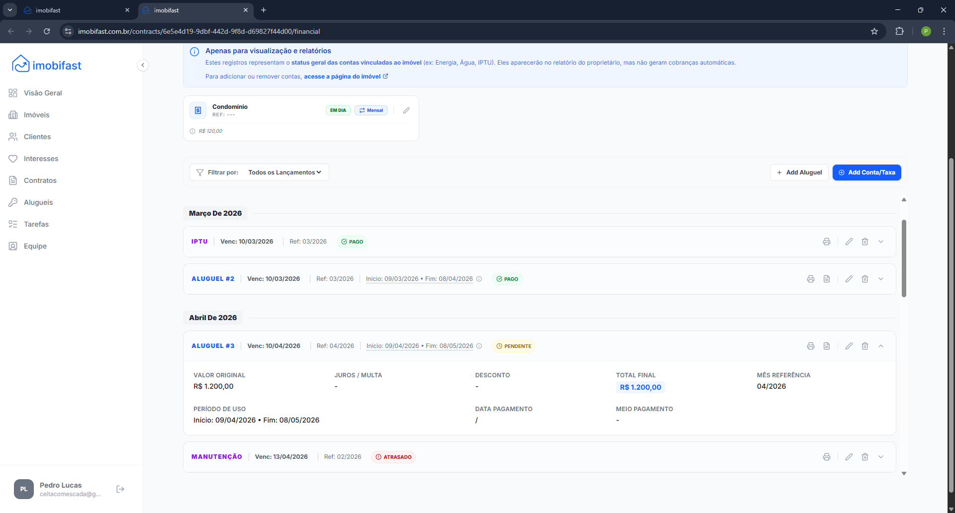 Gestão de Aluguéis